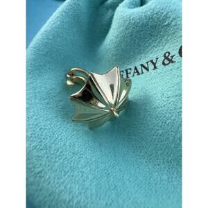 RARE Tiffany Co 18k Gold Umbrella Pendant Charm For Necklace & Bracelet 24x17mm